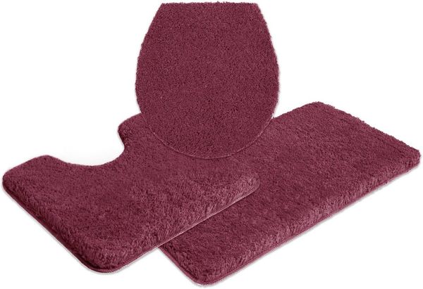 OTTO home Badematte Sanremo, Badvorleger, Badezimmer Teppich, sehr weich, Höhe 30 mm, rutschhemmend beschichtet, schnell trocknend, fußbodenheizungsgeeignet, Polyester, rechteckig, 3-tlg. Stand-WC Set, Badteppich, unifarben, rechteckig, rund & als 3-tl...