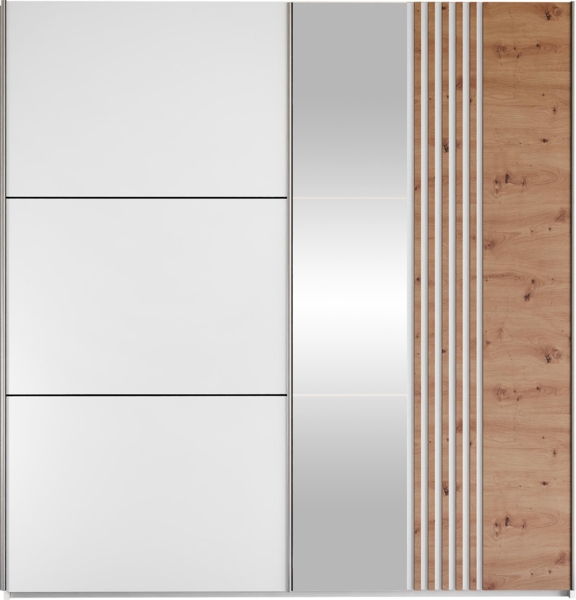 Kleiderschrank Sitakiz 203 (Farbe: Weiß / Weiß + Eiche Wotan)