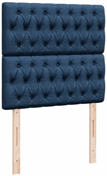 vidaXL Boxspringbett mit Matratze Blau 90x200 cm Stoff 3294252 Bild 9