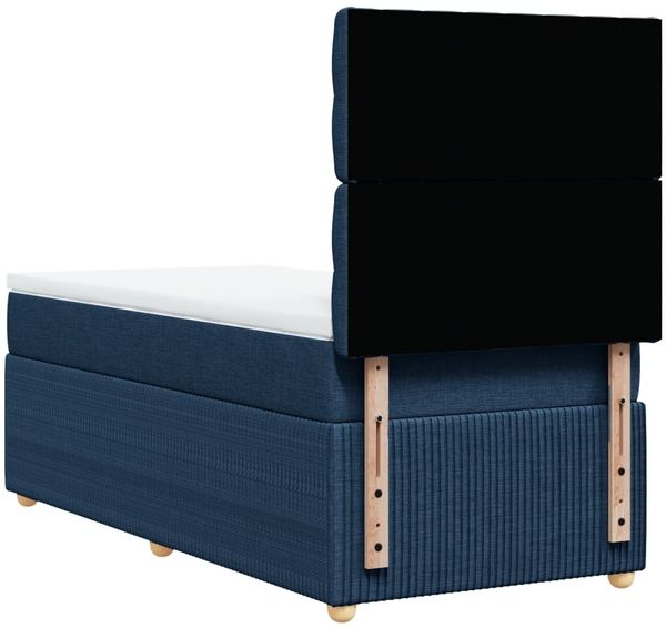 vidaXL Boxspringbett mit Matratze Blau 90x200 cm Stoff 3294252 Bild 8