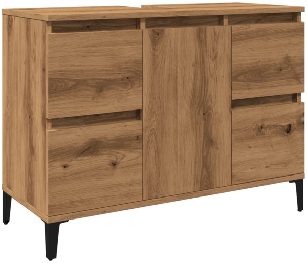 vidaXL Waschbeckenunterschrank Artisan-Eiche 80x33x60 cm Holzwerkstoff 857130