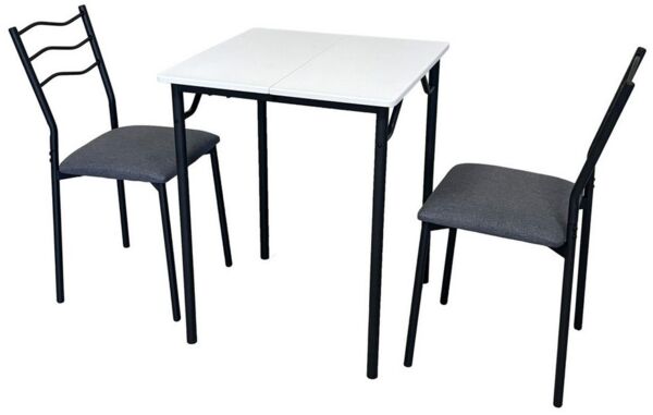 HTI-Living Essgruppe Essgruppe Thora 3-teilig Tischplatte Weiß, (Set, 3-tlg, 1 Tisch, 2 Stühle)