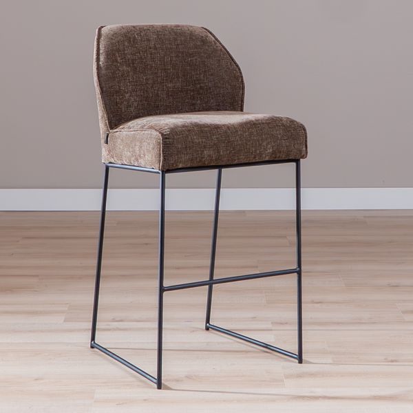 Bronx71 Barhocker Momo Chenille Mocha 85 cm