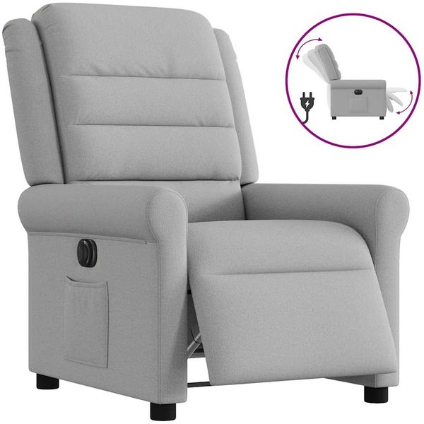 vidaXL Relaxsessel Elektrisch Wolkengrau Stoff 3303303