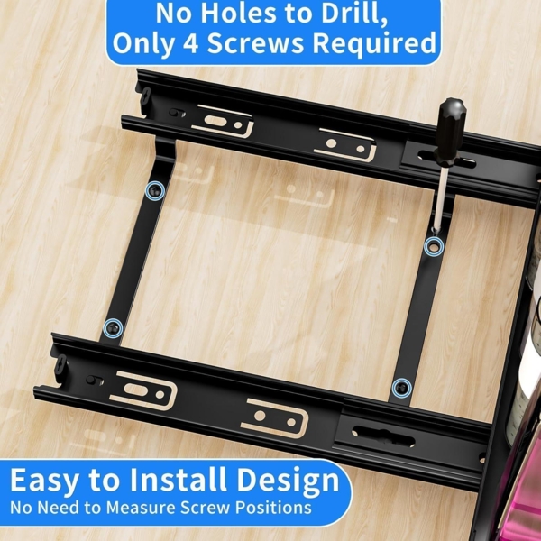 Gewürzregal Schublade Ausziehbarer Schrank Organizer 26.7*26.8*7.2cm Bild 7