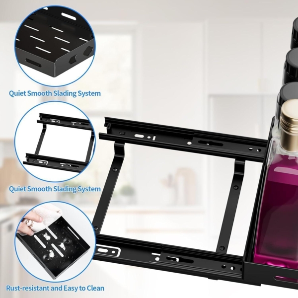 Gewürzregal Schublade Ausziehbarer Schrank Organizer 26.7*26.8*7.2cm Bild 4