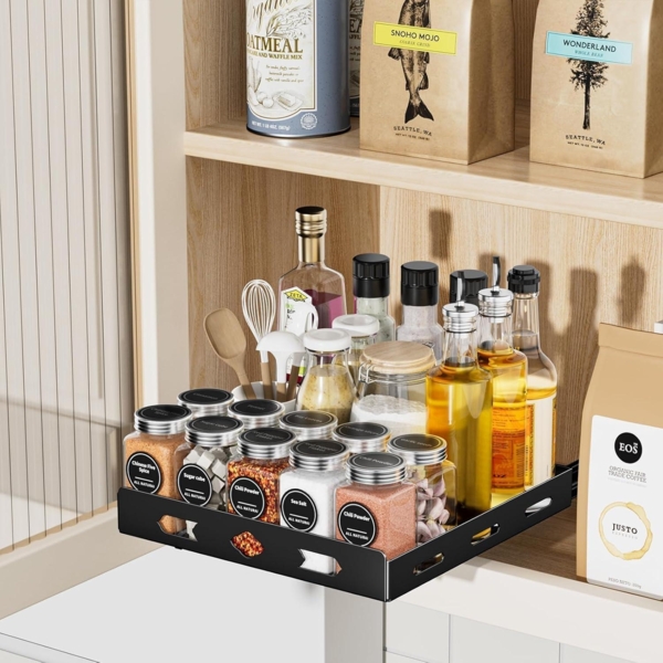 Gewürzregal Schublade Ausziehbarer Schrank Organizer 26.7*26.8*7.2cm Bild 8