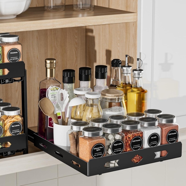 Gewürzregal Schublade Ausziehbarer Schrank Organizer 26.7*26.8*7.2cm Bild 1