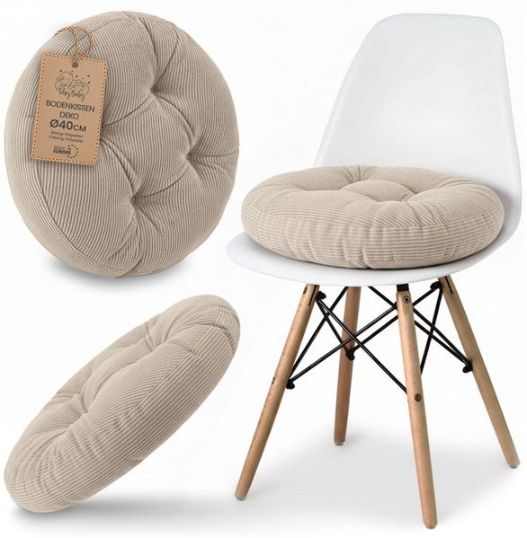 Amazinggirl Stuhlkissen Sitzkissen rund 40 cm Kissen Sitzpolster Sitzauflage Polster für Stuhl