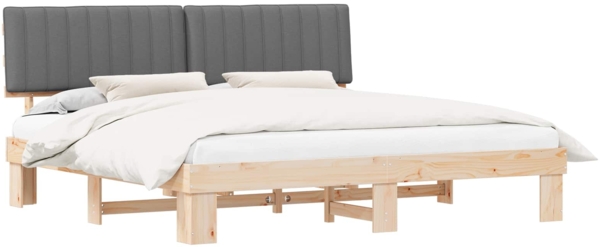 vidaXL Bettgestell mit gepolstertem Kopfteil Hellgrau 200 x 200 cm 3398094