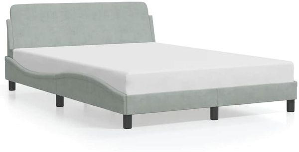 vidaXL Bettgestell Dover Hellgrau 135x190 cm Samt 373328