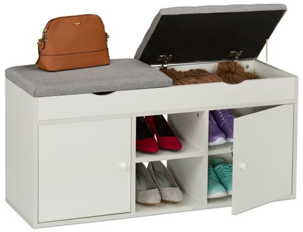 Relaxdays Schuhbank mit klappbarer Sitzfläche