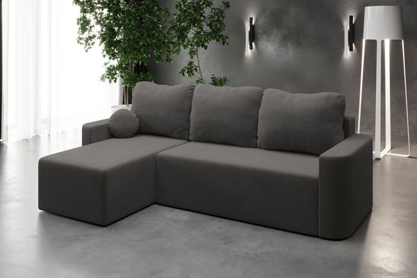 AX LIVING Whimple 3 Sitz Sofa mit Schlaffunktion – 240 cm breit, dunkelgrau