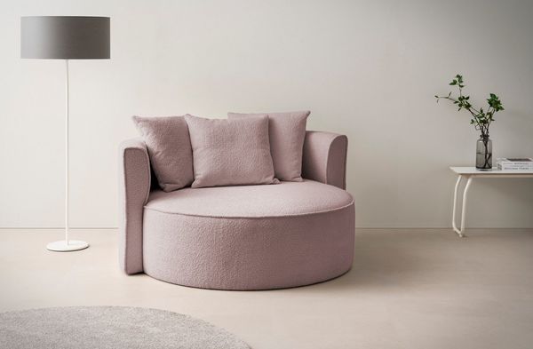 LeGer Home by Lena Gercke XXL-Sessel Isalie, Lesesessel, Loveseat, inklusive Zierkissen, extra große Sitzfläche, optional mit Hocker, Cord, Samt, Bouclé