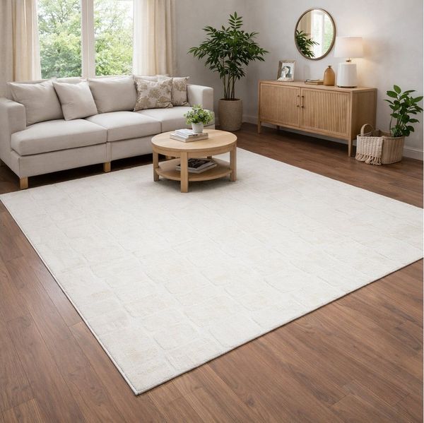Vimoda Teppich Wohnzimmer COSTA, modern Designteppich 3D Effekt, Rechteckig, Höhe: 11 mm, premium Rechteck Muster hoch-tief Kurzflor weich, Boho Einfarbig