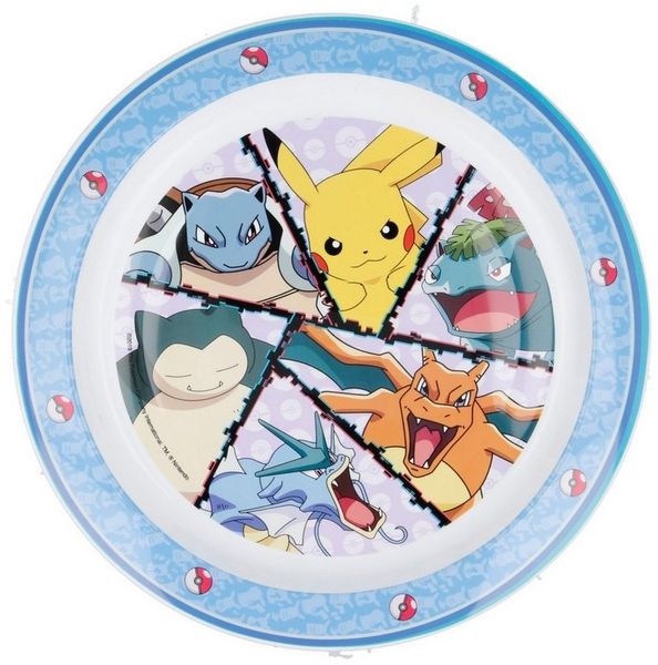 Stor KINDERTELLER AUS BPA-FREIEM KUNSTSTOFF. MIKROWELLENSICHER | POKEMON DISTORSION, Weiß