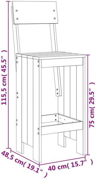 vidaXL 5-tlg. Gartenbar-Set Honigbraun Massivholz Kiefer 3157808 Bild 10