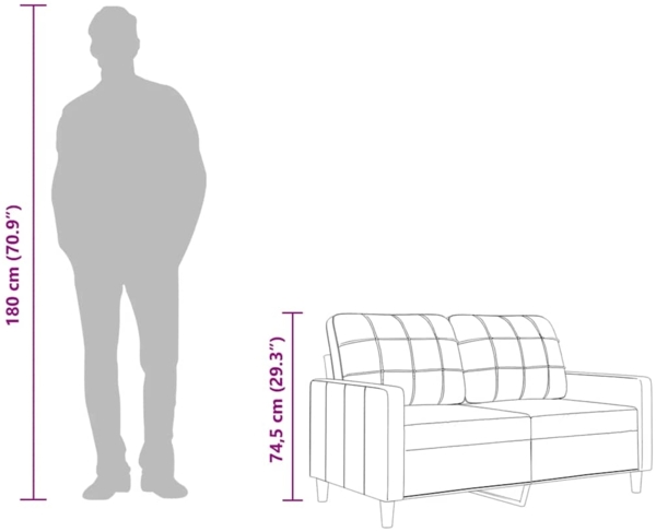 vidaXL 2-Sitzer-Sofa Weinrot 120 cm Stoff 359089 Bild 8