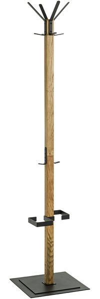 Garderobenständer >54325< in eiche, schwarz - 40x180x40 (BxHxT)