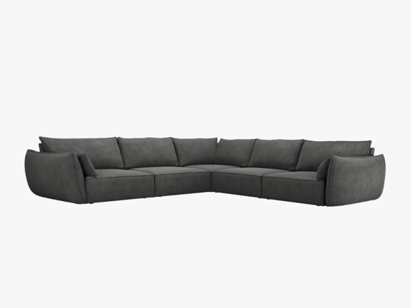 Micadoni Ecksofa Kaelle 7-Sitzer Chenille Over The Horizon Dunkelgrau Bild 2