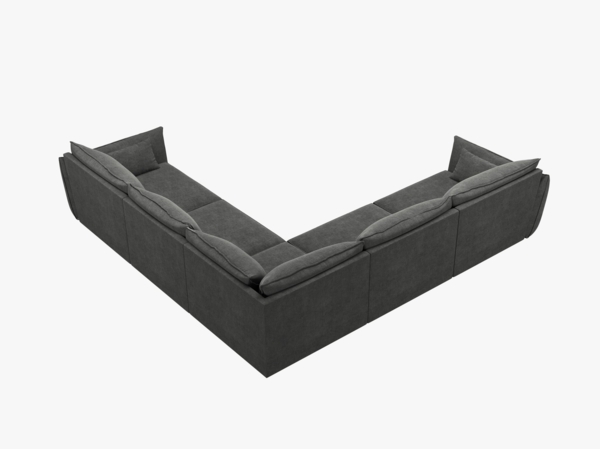 Micadoni Ecksofa Kaelle 7-Sitzer Chenille Over The Horizon Dunkelgrau Bild 3