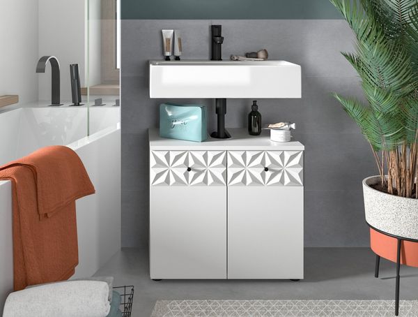 furnling Waschbeckenunterschrank Prima mit 2 Türen, Badschrank, Unterschrank, Badkommode, Breite 60 cm