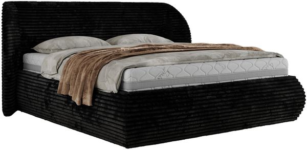 Polsterbett mit Lattenrost, Doppelbett Bettkasten, Bettgestell mit Gasdruckfeder - CAELA CLASSIC - 180 x 200 cm - Schwarz Cord Bild 5