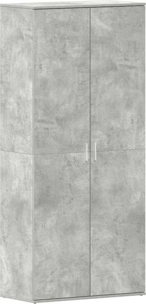 Schuhschrank, Schuhkipper für Flur, skandinavisch mit Tür Beton Grau 80 x 39 x 178 cm Holzwerkstoff