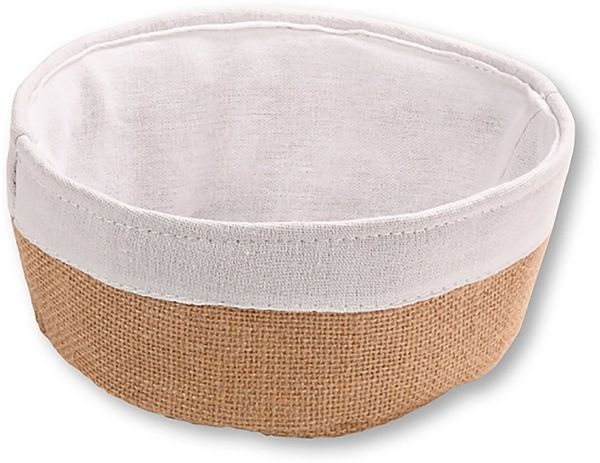 Kesper Brotkorb BROTKORB in Jute-Optik Ø20cm rund aus Baumwolle Obstkorb 28, Baumwolle, Brot Obst Korb Körbe Körbchen