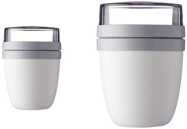 Mepal Lunchbox Lunchpot Ellipse Duo Pack, Nordic White, 2er-Set, Polypropylen (PP), PCTG, Praktisch für unterwegs, modernes Design