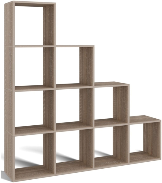 Selsey 'Stepi' Stufenregal mit zehn Regalfächern, Sonoma-Eiche, 153 x 153 x 30 cm