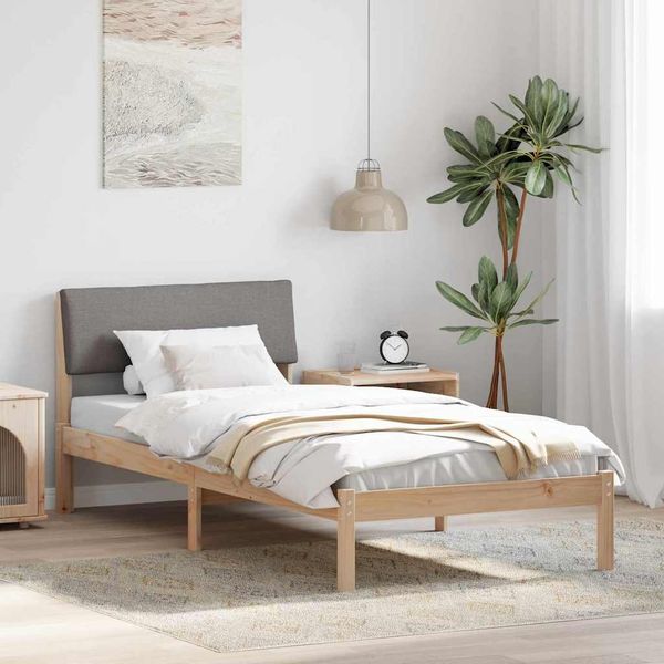 vidaXL Bettgestell Braun und Taupe 100 x 200 cm Massivholz Kiefer 878562