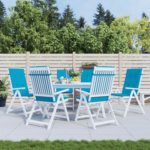 vidaXL Gartenstuhlauflagen für Hochlehner 6 Stk. Blau 120x50x3cm Stoff 314108