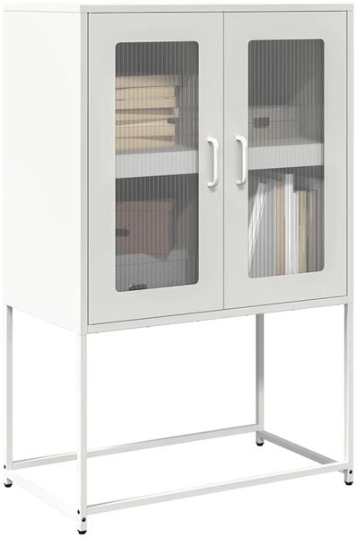 vidaXL Highboard Weiß 68x39x107 cm Stahl 853379