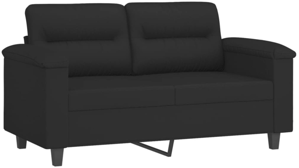 vidaXL 3-tlg. Sofagarnitur mit Kissen Schwarz Mikrofasergewebe 3202359 Bild 2