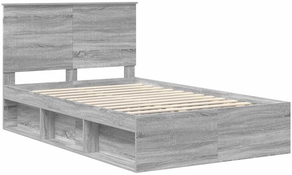 vidaXL Bettrahmen Graues Sonoma 120 x 190 cm Massives Kiefernholz 3411042 Bild 4