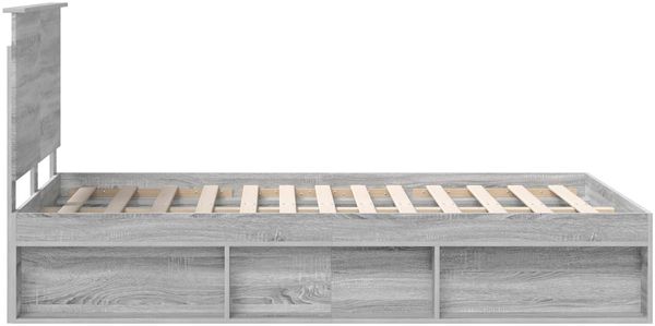 vidaXL Bettrahmen Graues Sonoma 120 x 190 cm Massives Kiefernholz 3411042 Bild 8