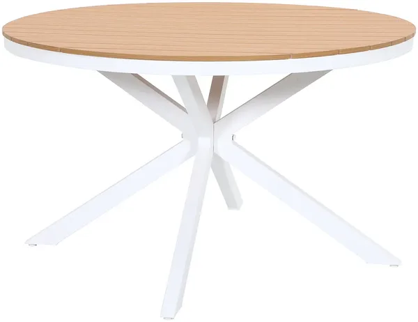 Vente-unique - ZEYVA Garden dining set Metall Weiß - B 125,5 cm x H 74 cm x L 125,5 cm