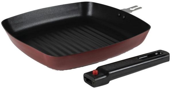 Kampa Dometic Bratpfanne Square Frying Pan, Edelstahl, abnehmbarer Griff
