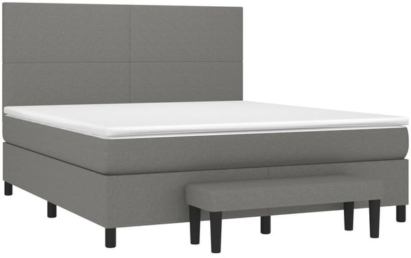 vidaXL Boxspringbett mit Matratze Dunkelgrau 180x200 cm Stoff 3136454 Bild 3
