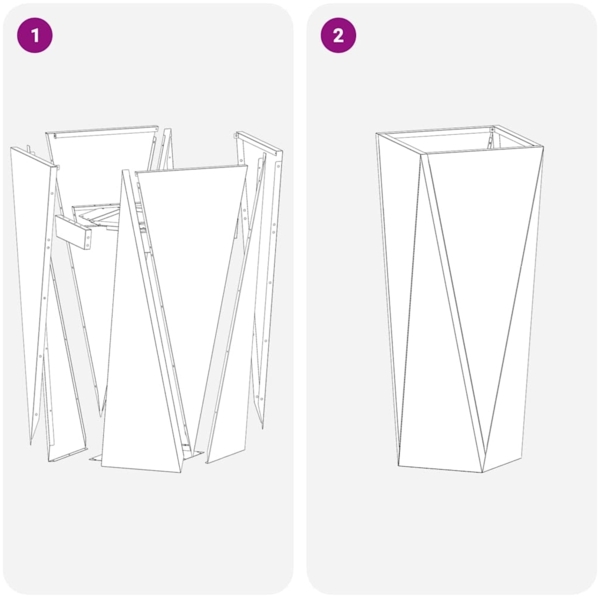 vidaXL Pflanzkübel 2 pcs Olive Grün 30 x 30 x 75 cm Stahl 883773 Bild 8