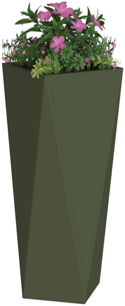 vidaXL Pflanzkübel 2 pcs Olive Grün 30 x 30 x 75 cm Stahl 883773 Bild 2