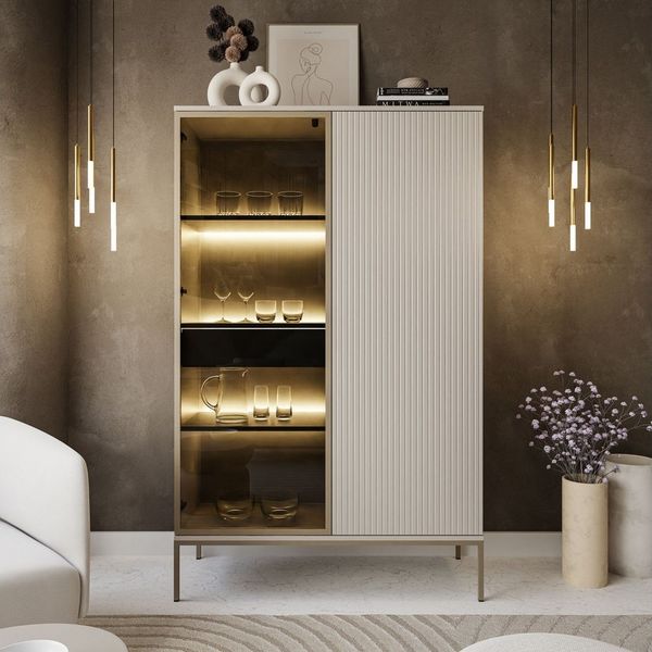 Lookway Vitrine ECLIPSE WTSZ104 in Kaschmir mit LED Beleuchtung Breite: 104 cm