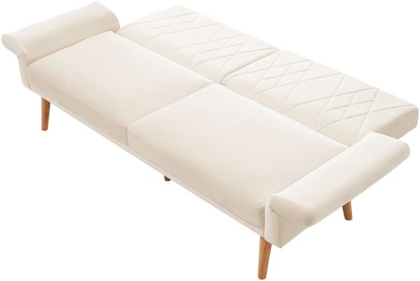 Schlafsofa Samt,180x75x82 cm–Doppelsitzer mit geteilter Rückenlehne (3 Stufen) & verstellbaren Armlehnen 5 Stufen Sofabett Bild 9