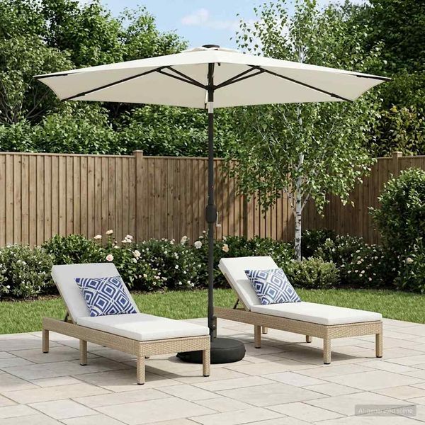 vidaXL Gartenparasol mit LED-Lichtern und Sockel 270 x 270 cm 42036258