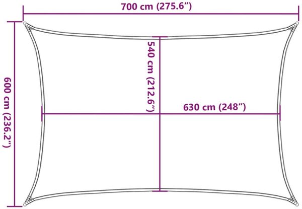 vidaXL Sonnensegel 160 g/m² Rechteckig Hellgrau 6x7 m HDPE 4001996 Bild 10