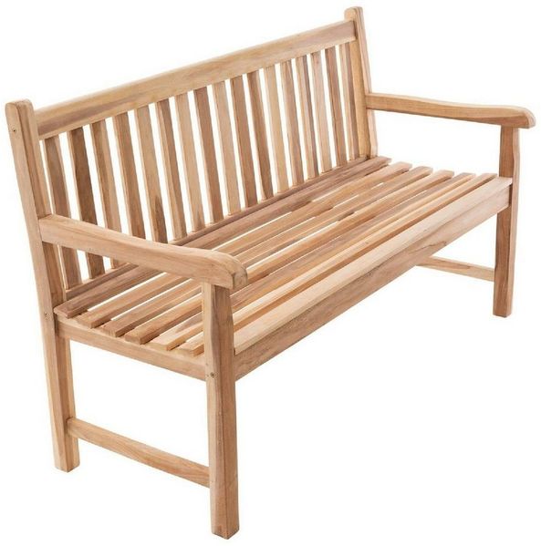 VCM Gartenstuhl 3er Sitzbank Gartenbank Landhausstil Teak Holz