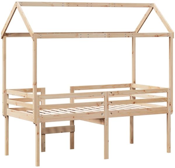 vidaXL Hochbett mit Dach 90x190 cm Massivholz Kiefer 3282138 Bild 8