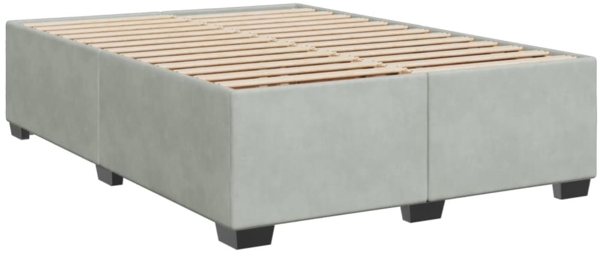 vidaXL Boxspringbett mit Matratze Hellgrau 160x200 cm Samt 3293260 Bild 7