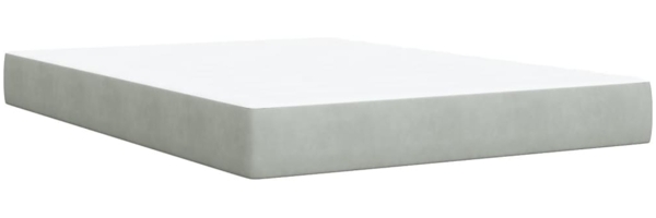 vidaXL Boxspringbett mit Matratze Hellgrau 160x200 cm Samt 3293260 Bild 8